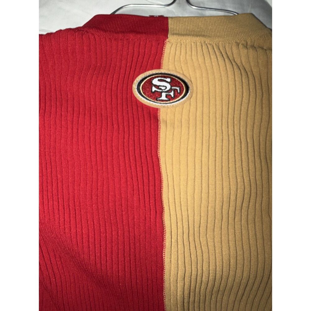 STAUD Gold/Scarlet San Francisco 49ers Shoko Knit Button-Up Sweater Dress - Picture 5 of 7